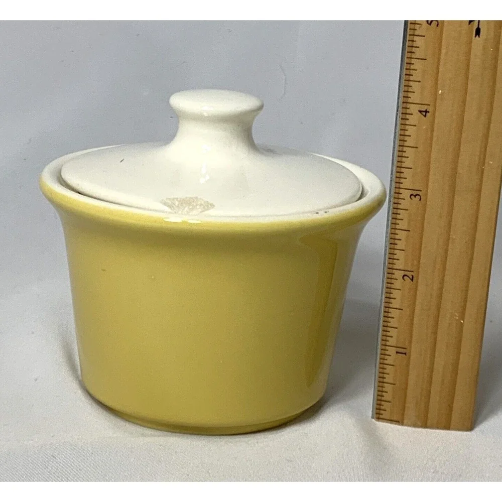 California Pottery Creamer and Sugar Yellow Vintage‎ Mid Century MCM FLAWS